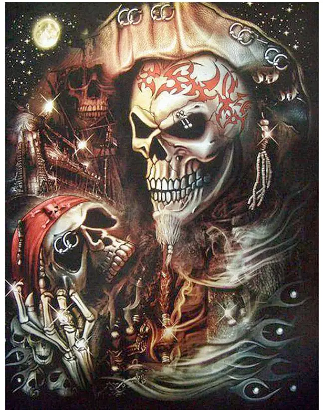 Алмазная мозаика на Хэллоуин пиратский череп алмазная картина стразы декор для