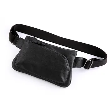 

PUOU Brand Men Messenger Bag Fashion Waist Pack for Cell Phone Male PU Leather Chest Bag Small Shoulder Bags