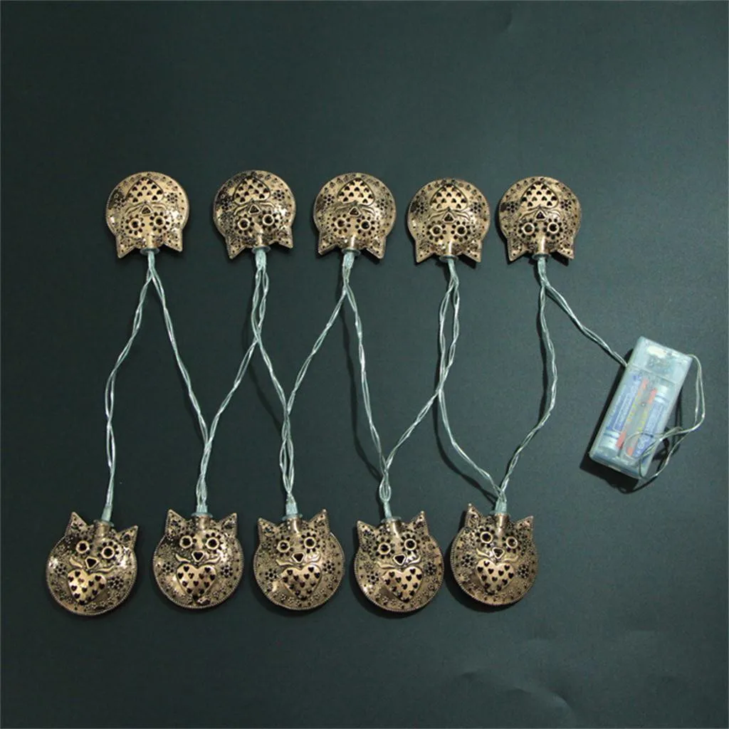 Лампочки для Хэллоуина, гирлянда Сова светящаяся, свисающая, праздничная, свадебная, праздничная, декоративная, уличная, вечерние, садовое освещение 19AUG26