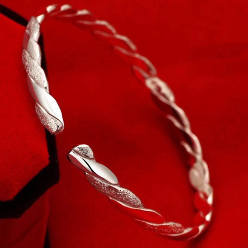 925 пробы серебряные браслеты-манжеты и браслеты для женщин подарок на день Святого Валентина