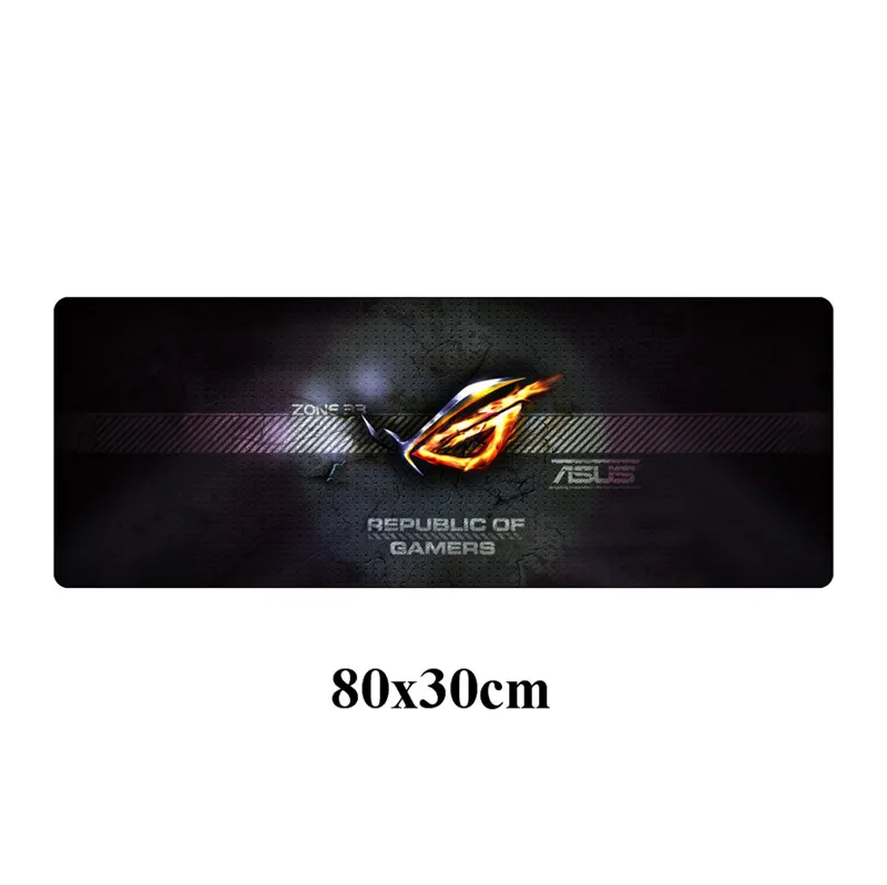 80x30 см большой скоростной геймер игровой ASUS резиновый коврик для мыши Прочный Республика геймеров Блокировка края Нескользящая Офисная Клавиатура Pad - Цвет: Черный