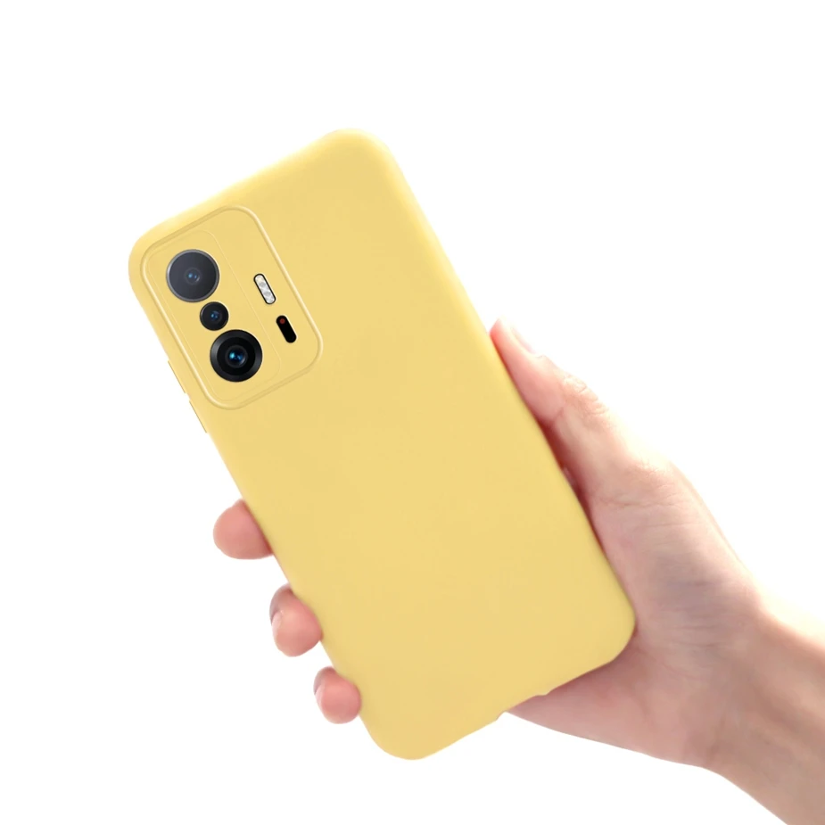 Cover Per Xiaomi Mi 11T 5G / 11T Pro 5G – Custodia Morbida TPU Con Bordo Dorato, Antiurto E Antigraffio (Rosa)