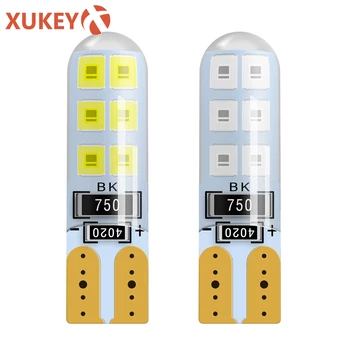 

Xukey T10 W5W 501 Car Led Sidelight Silicone Shell Wedge Bulb Interior Dome Reading Parking Trunk Marker Lamp 12SMD-2835 194 168