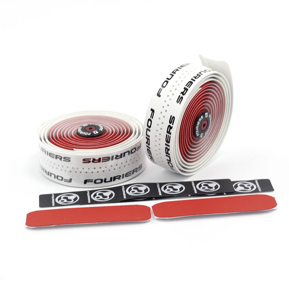 

Dual Color Bicycle Drop Handlebar Tape Wraps PU Fixed Gear Road Bike Handle Bar Double Shot Tapes Belt Red & white