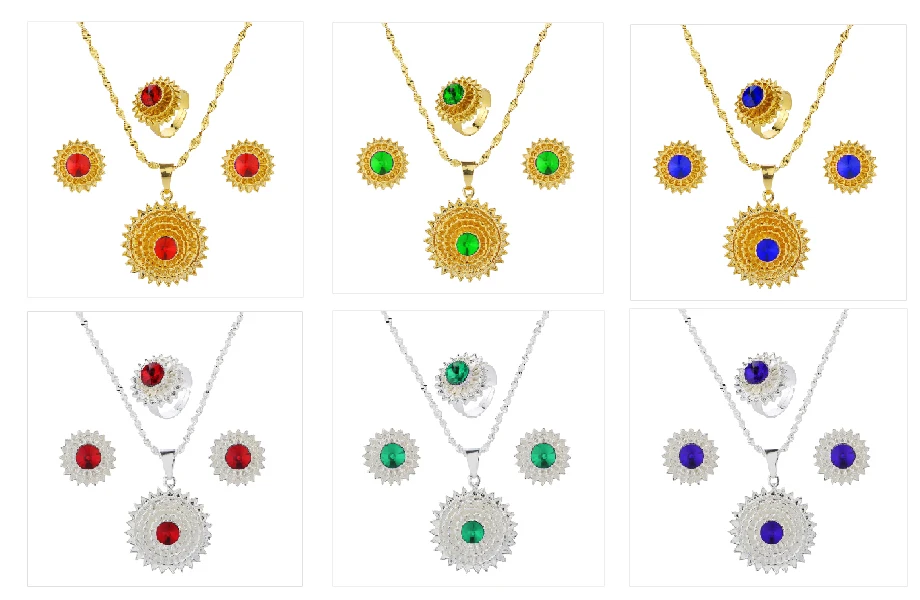 Shamty Small size Africa Ethnic Sets Silver Color Gold Color Beautiful And Elegant Woman Classic Jewelry RBG Accessories A40003