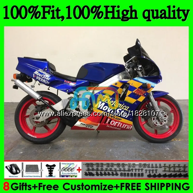 Литья под давлением для HONDA NSR 250 MC21 PGM3 NSR250R 90 Movistar Синий 91 92 93 85BS. 68 NSR250 R RR СМП 250R 1990 1991 1992 1993 обтекатель