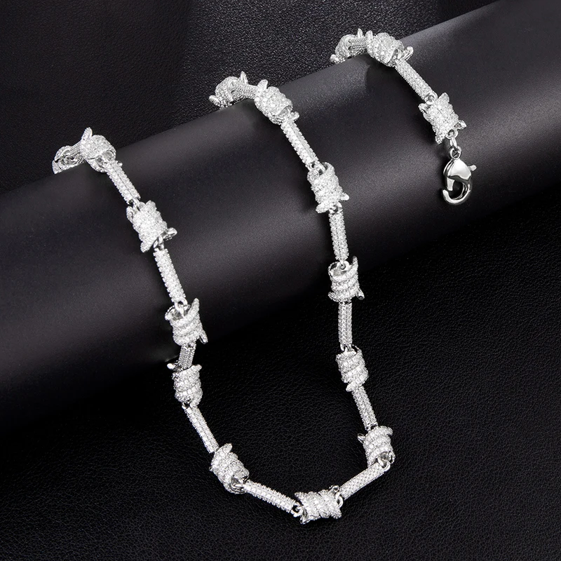 D\u0026z 8mm Barbed Wire Necklace Solid Back 