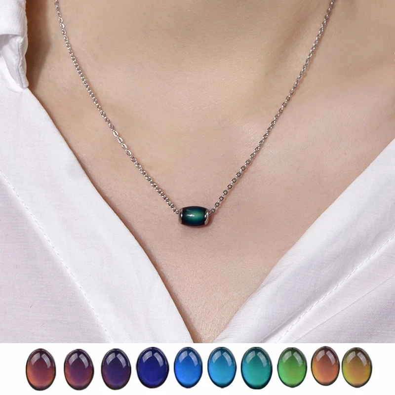 2 Pcs Émotion Sentiment Collier Coeur D'Humeur Changement De Couleur