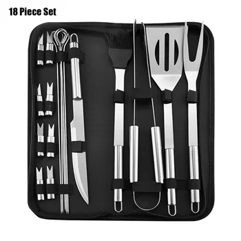 

Stainless Steel BBQ Barbecue Tools Set Kit Grill Cookware Utensils with Storage Case LXY9