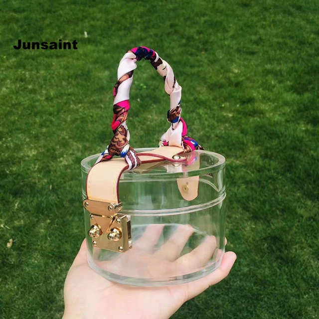 21New Trendy Clear Clutch Purse Chic Solid Women Transparent Acrylic  Evening Bags Retro Round Hard Box Scarf Party Prom Handbags - AliExpress