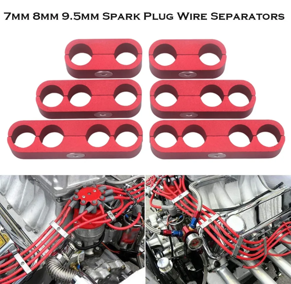 Billet Aluminum 7mm 8mm 9.5mm Spark Plug Wire Separators Dividers Looms SBC 350