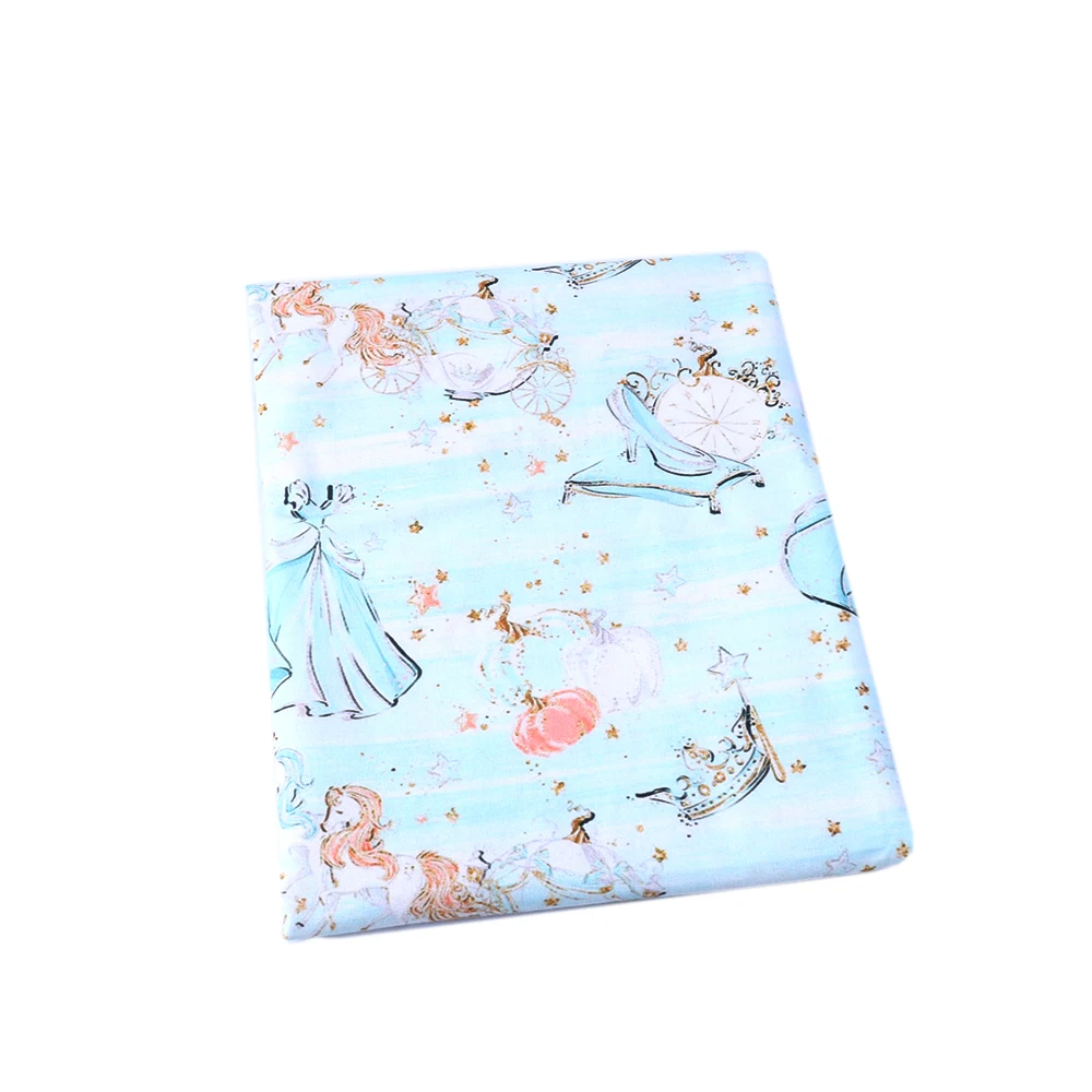 50*145 см принцесса печатных хлопок Ткань для шитья DIY лоскутное рукоделие детская одежда сумки, 1Yc4160