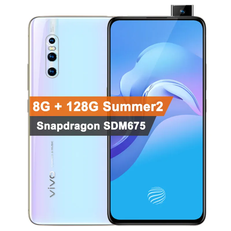 vivo X27, подъемная камера, 128 МП, мобильный телефон, 8 ГБ, 6,39 ГБ, дюймов, полный экран, четыре ядра, 4G, задняя камера, 3 камеры, сотовый телефон - Цвет: 8G128G Summer 2