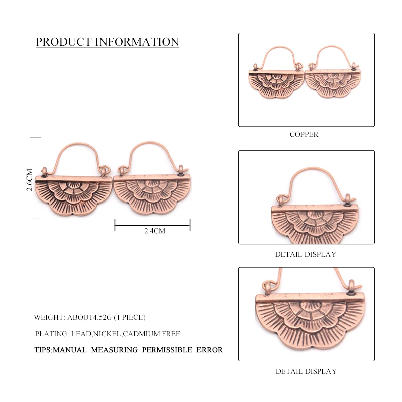 Дикие и свободные в винтажном стиле, под старину золотые Маленькие Геометрические серьги-кольца для женщин и девушек, этнический сплав полукруглый Облако серьги в виде цветка