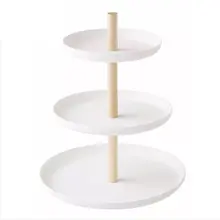 3 многоуровневый поднос для хранения сервировочная подставка с деревянным стержнем еда торт Десерт Фрукты Кондитерские конфеты закуски вечерние круглые тарелки