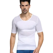 Мужской утягивающий формирователь осанки жилет мужской для живота корректор компрессионный Бодибилдинг Мышцы сжигание груди животик рубашка корсет