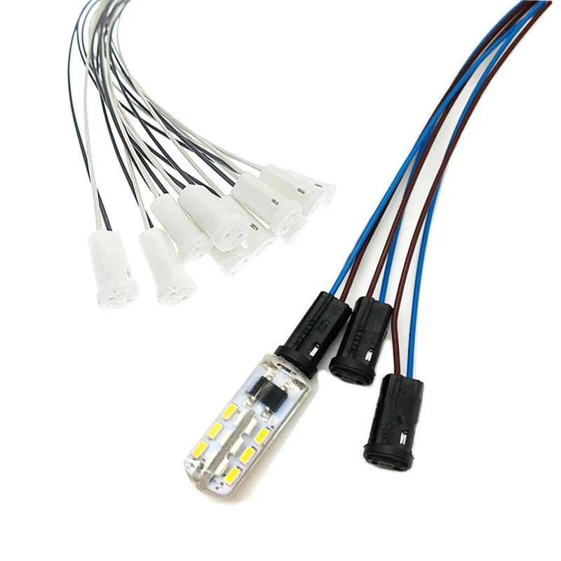 10pcs/lot 12v 220v G4 Lamp Socket, 20cm - 100cm White / Black G4 Lamp  Holder For Led Crystal Heads Light Bulb Halogen Light Bulb - Lamp Bases -  AliExpress