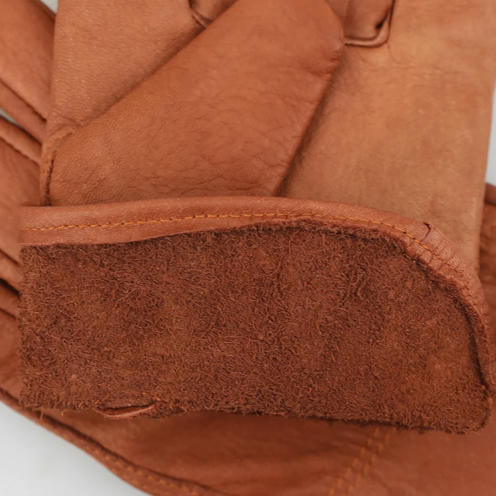 Brown Cow Leather Work Gloves General Use Motorcycle Drivers Safety Glove Men&Women Work Gloves Protective Gloves