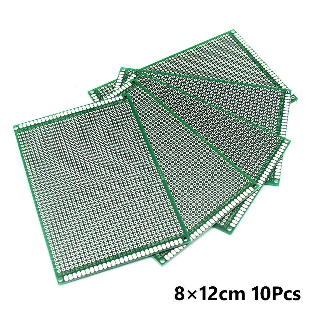 1 шт. зеленая двухсторонняя печатная плата Прототип Макет для ARDUINO DIY - Цвет: 10pcs 8x12