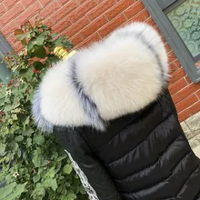 MS.Minshu Fox Fur Collar Parka Coat Collar Genuine Fox Fur Big Collar Fluffy Fox Fur Hood Collar MS.Minshu Fox Fur Collar Parka Coat Collar Genuine Fox Fur Big Collar Fluffy Fox Fur Hood Collar