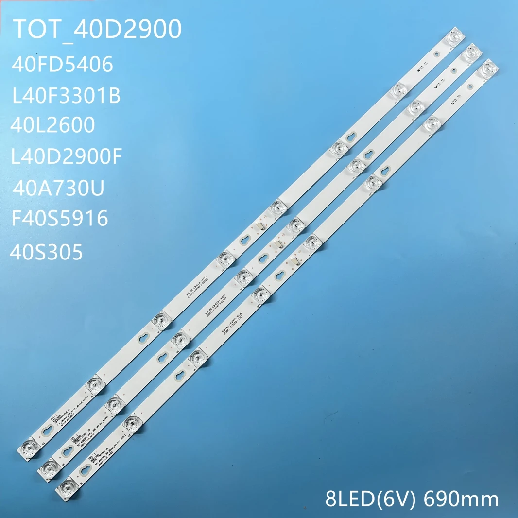 LED Backlight strip 8 lamp For TCL 40"TV 40HR330M08A7 V1 4C-LB4008-HR03J 40D2900 thomson 40FD5406 Toshiba L40F3301B 40A730U tv led strip lights