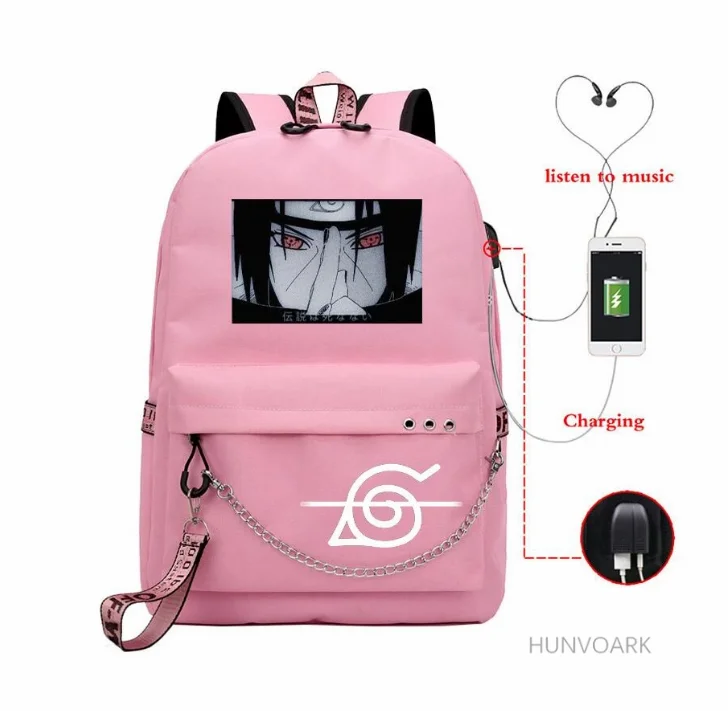Taicanon Anime Naruto Backpack With USB Charging Port Student School