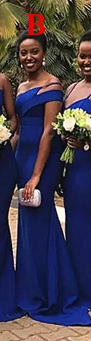 B Style Royal Blue Акция, королевское синее платье подружки невесты,, Африканское женское милое длинное платье со шлейфом, свадебное платье для гостей, вечерние платья - Цвет: B Style Royal Blue