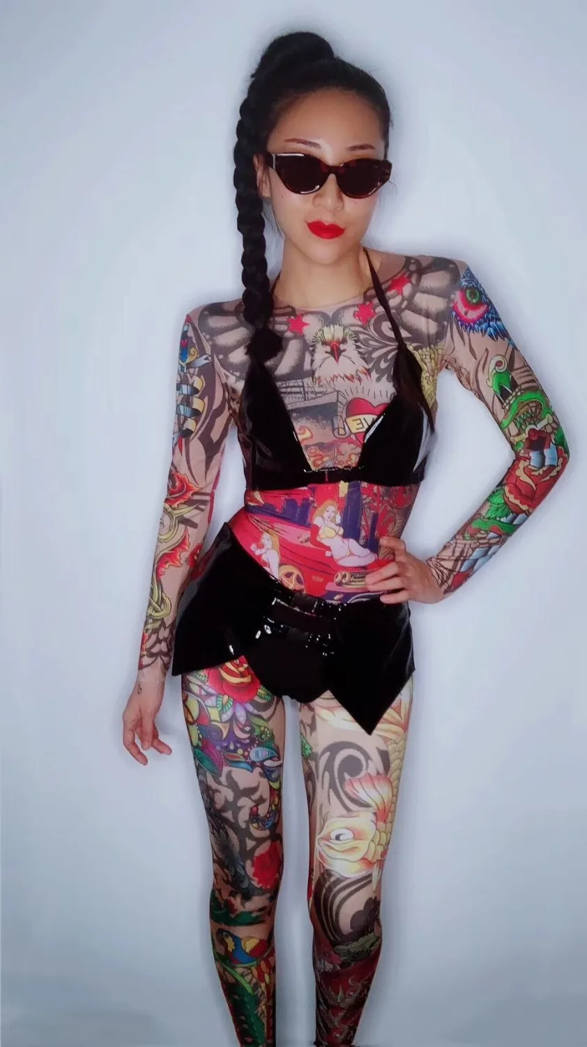 Festival-Women-Multicolor-Tattoo-3D-Printing-Sexy-Jumpsuit-Nightclub-Party-Bodysuit-Stage-Wear-Dancer-Singer-Performance (4)