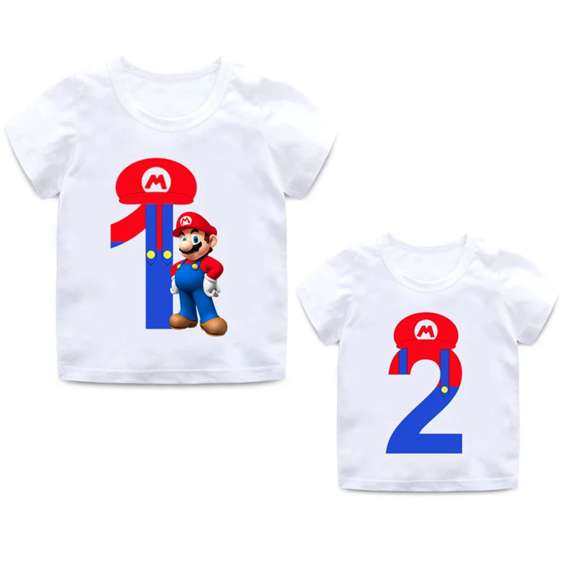 Футболка для мальчиков и девочек Super Mario Bros тематическая вечеринка на день