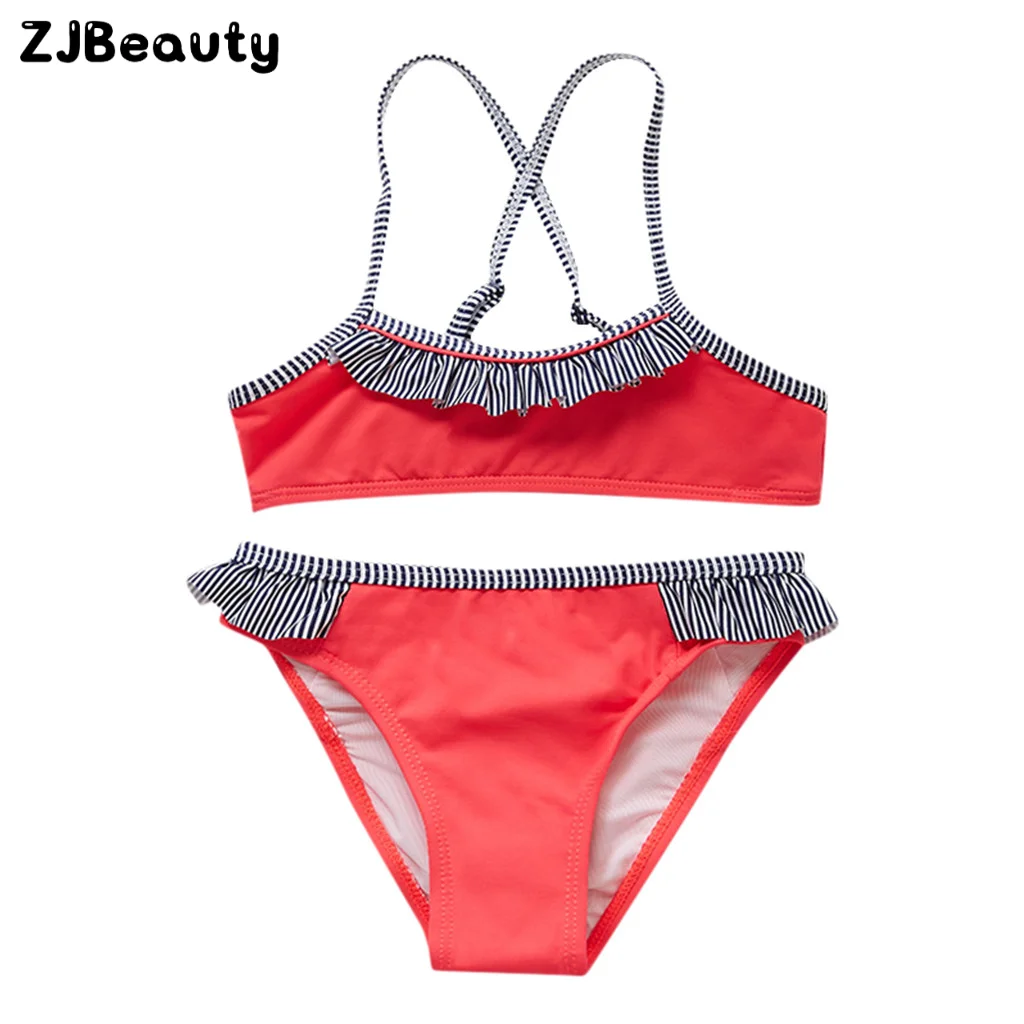 2020 летний детский комплект бикини для девочек пляжный раздельный купальник с