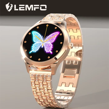 

LEMFO Smart Watch Women LW07 IP68 Waterproof DIY Watch Face 2.5D Round Screen Heart Rate Smartwatch 2020 for Girl Lady Gift