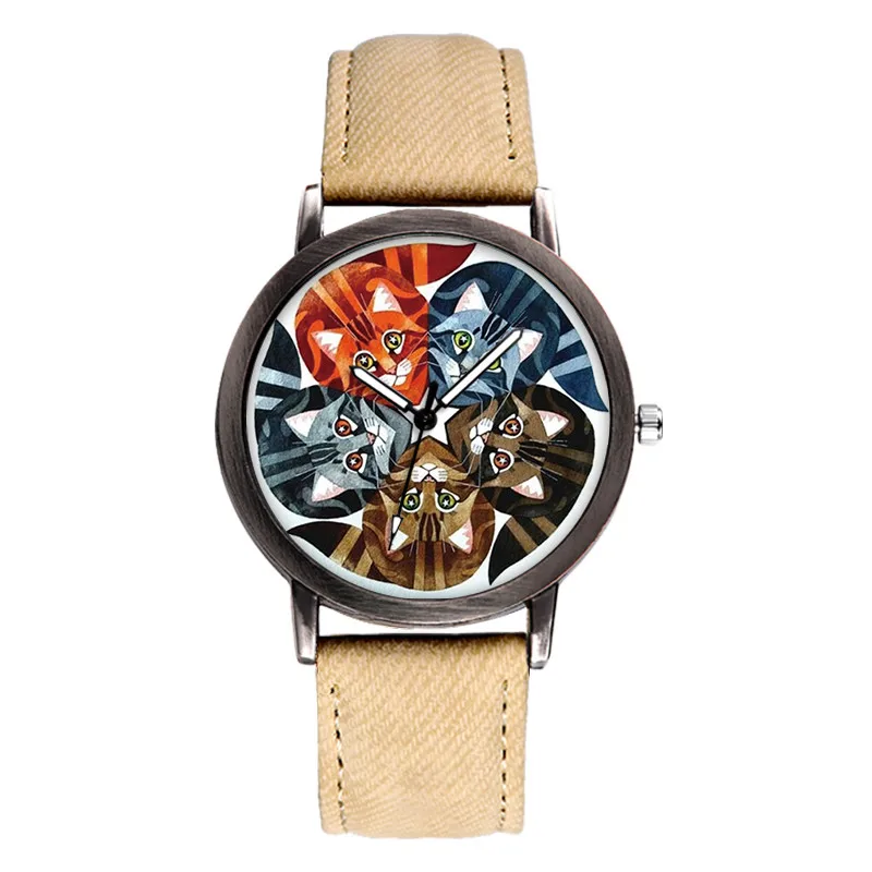 

Ladies Lovely Cat Watch 2020 New Creative Simple Style Watch Women Fashion Leather Band Quartz Clock Couple Gift Saat Montre