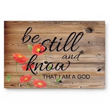 

Red Flowers On Wood Grain Background Simple Door Mats Bedroom Kitchen Bathroom Door Non-slip Mats