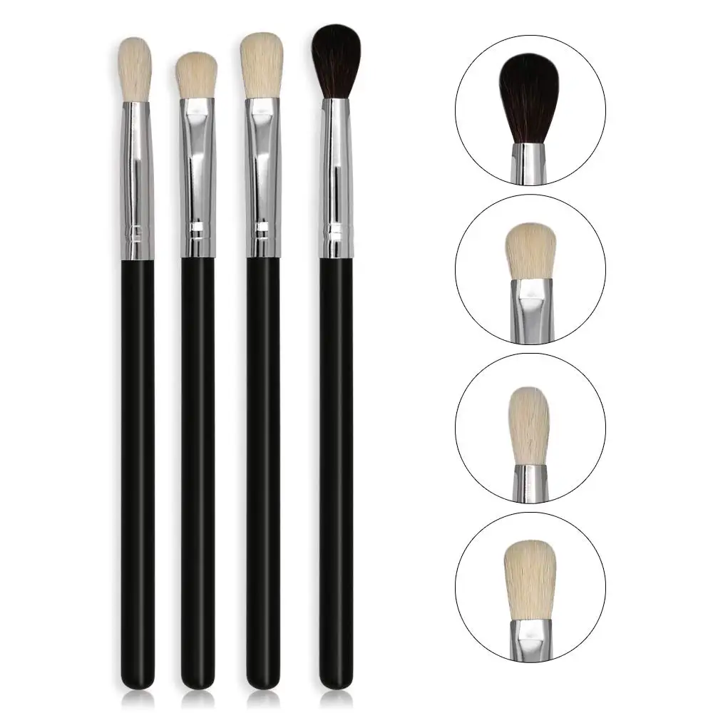 4 шт./компл. кисти для макияжа теней из шерсти козы профессиональные инструменты