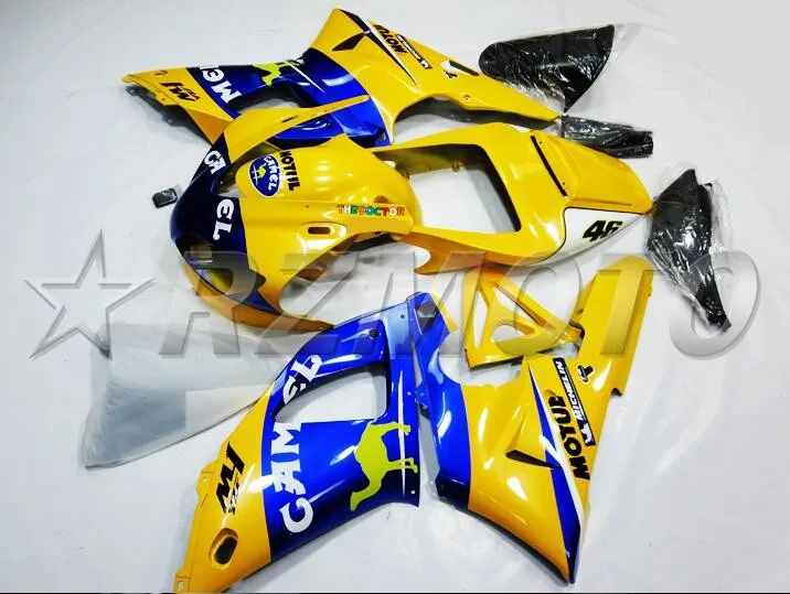 ABS полный обтекатель комплект подходит для Yamaha YZF-R1 YZF1000 R1 1998 1999 98 99 Обтекатель Набор Кузов Лидер продаж желтый синий