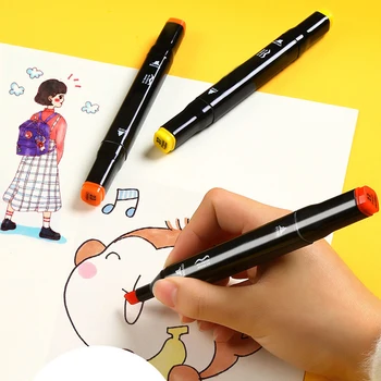 

Office Art Supplies Drawing Sketching Professional Markers Set Assorted Colors Dual Head Quick Dry Gift School Alcohol Based