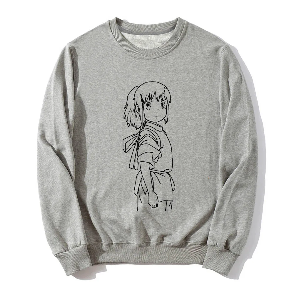 Japan Animated Films Spirited Away ogino chihiro Printed Long Sleeves O-Neck Sweatshirt Casual Jacket Tops - Цвет: 09