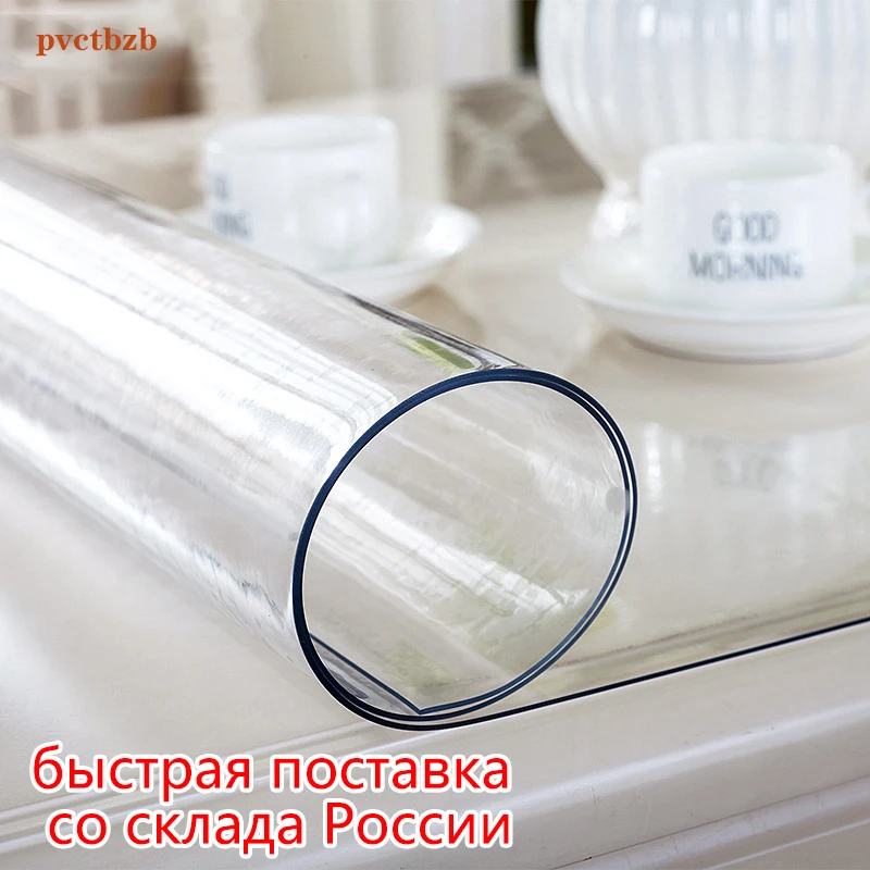 

Soft Glass Table Cloth Transparency Pvc Waterproof Oilproof Table Cloth 1mm Table Cover for Kitchen Dining Wedding Decoration