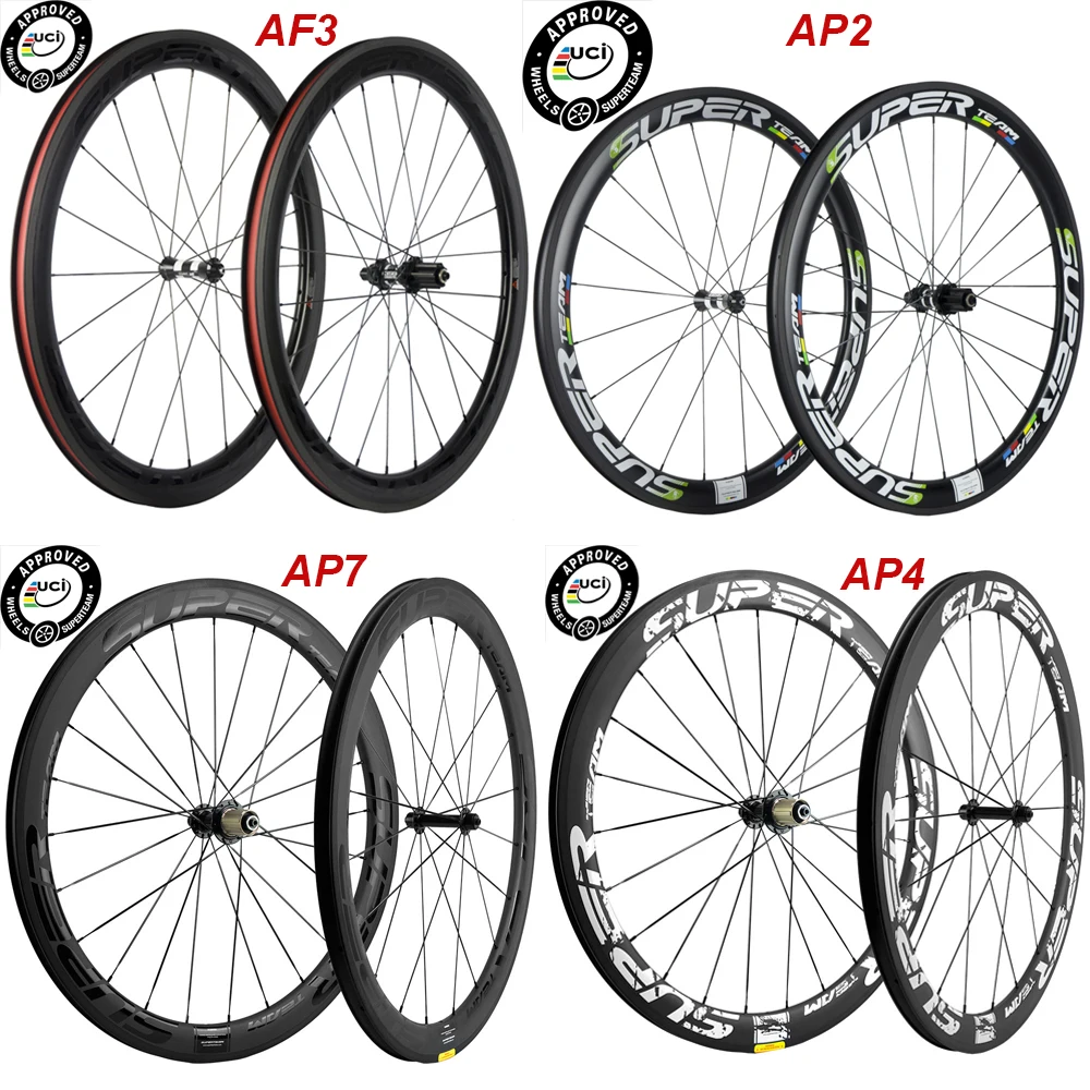 UCI Approved SUPERTEAM Carbon Wheelset 700C 50mm Clincher Carbon Wheels