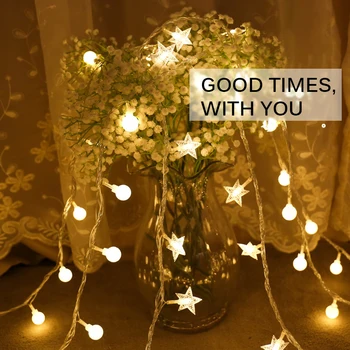 

Holiday Lamp String 10M100LED Fairy Garland Ball LED String Light Battery Operated Christmas Wedding Party 220V EU Plug