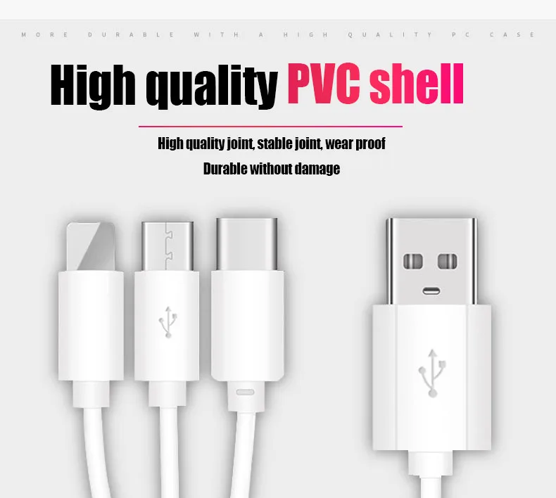 Микро USB кабель 3 в 1 быстрая зарядка USB для IOS тип-c планшета Android мобильного телефона usb зарядный шнур