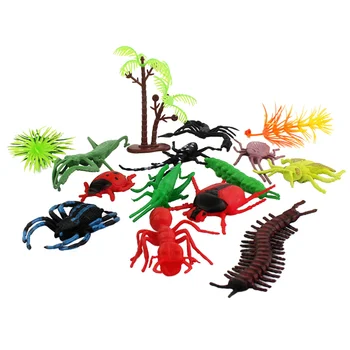 

15pcs Plastic Simulation Insect Fake Animal Model Toy for Child Education Halloween Party Favors Random Pattern
