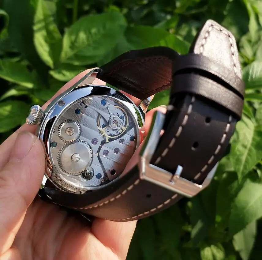 Montre mécanique pour hommes, pilote 44mm, pas d'avoir logo, vent