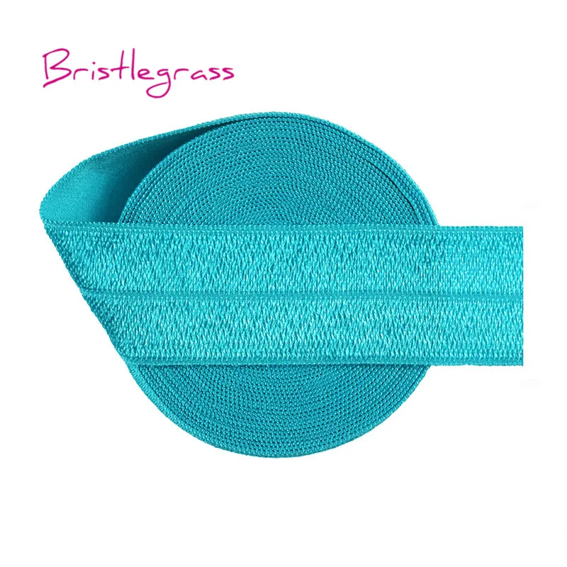 Tornado Blue BRISTLEGRASS 5 ярдов " 25 мм твердые блестящие FOE сгибаются по эластичности спандекс атласные ленты повязка для волос платье-пачка кружево отделка Шитье - Цвет: Tornado Blue