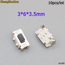ChengHaoRan патч 3*6*3,5 мм боковая ножка микропереключатель аксессуары маленькая кнопка-переключатель лампа с кнопкой переключатель набор 10