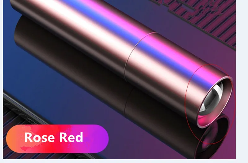 RoseGold 1PC Zoom Портативный USB Перезаряжаемый Мини светодиодный фонарик 3 режима освещения водонепроницаемый фонарь телескопический зум стильный костюм для ночного освещения - Испускаемый цвет: RoseGold 1PC Zoom
