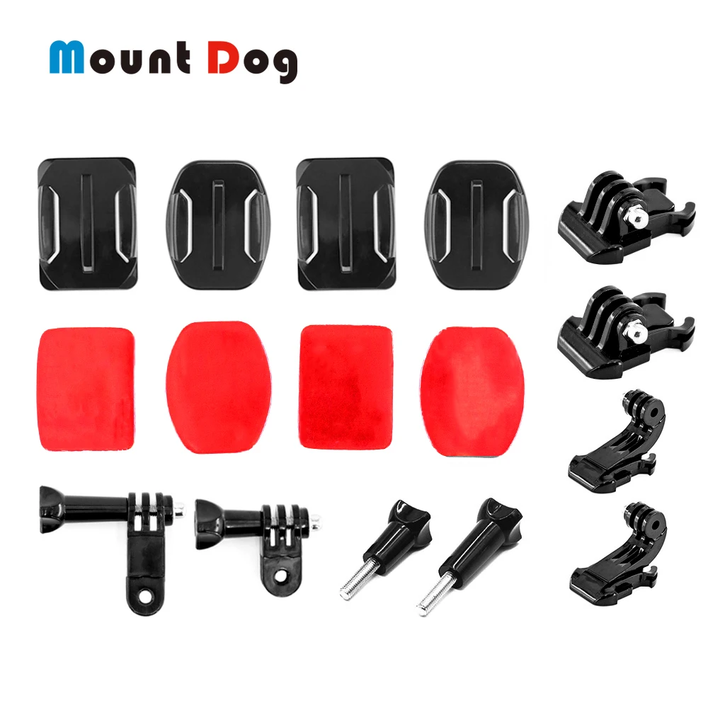 

For Gopro Hero 7/6/5/4/3+ Action Sport Camera Go Pro Accessories Kit Curved Screw Helmet Flat Mount For Xiaomi Yi 4K pro Camera