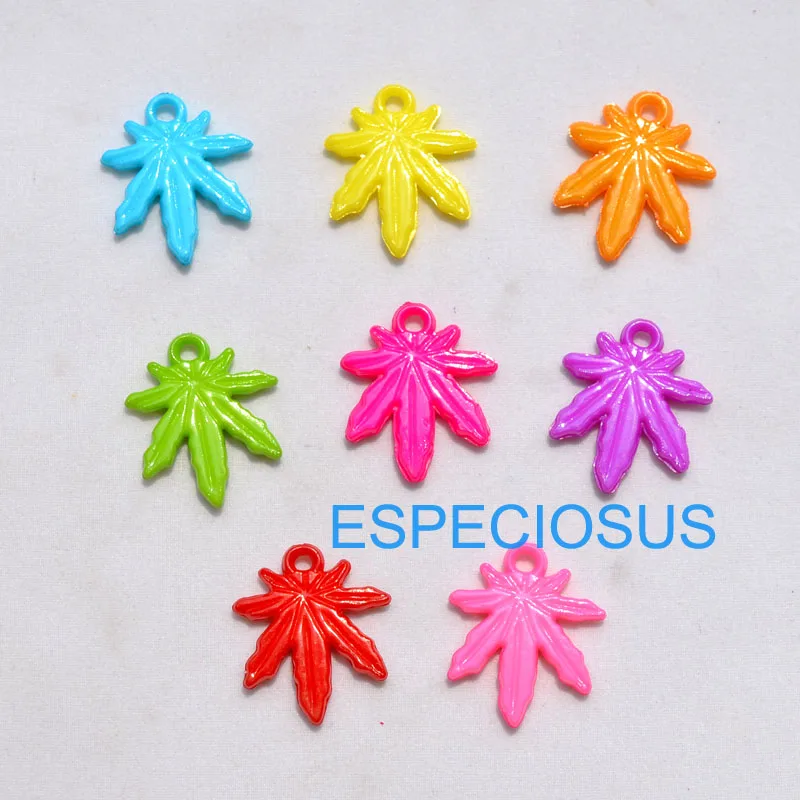 

DIY Jewelry Making Accessories Cartoon Cocont Tree Leaf Acrylic Charms Mix Color Neclace Handcraft Department Plastic Pendant