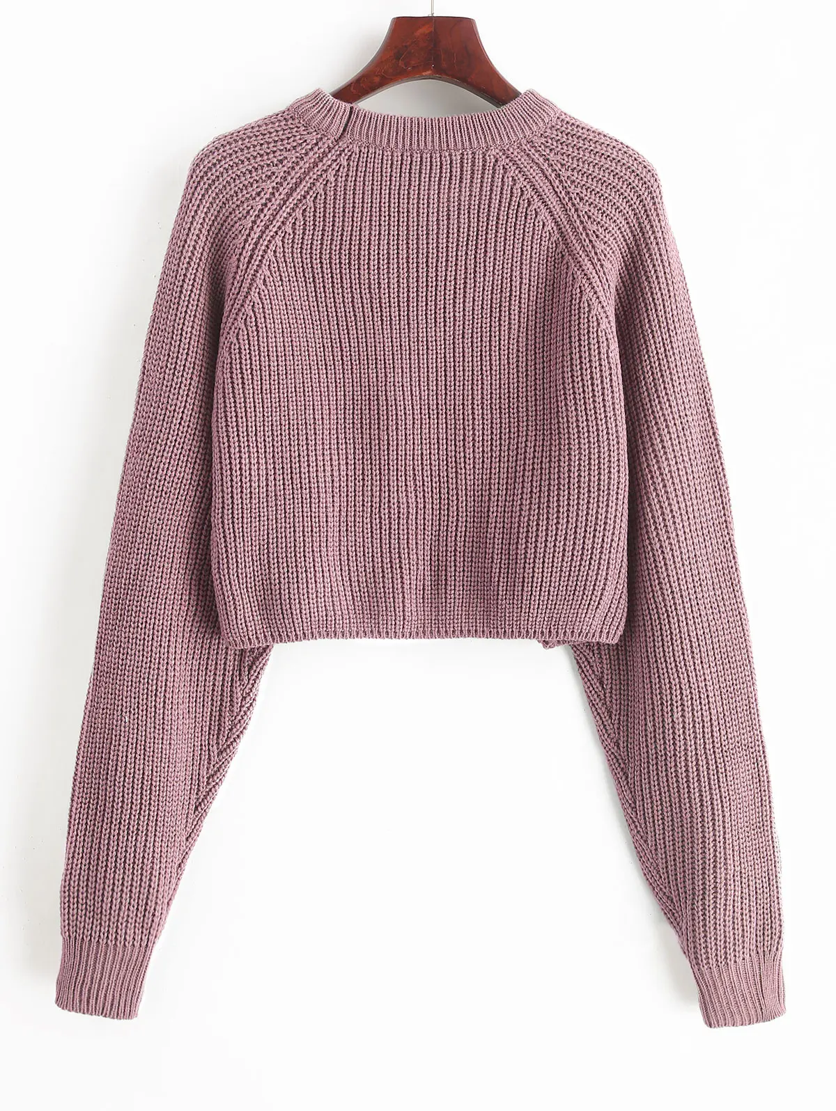 ZAFUL Women Crop Sweaters Knitted Women'S Pullovers Female O Neck Raglan Sleeve Short Warm Sweaters Fall Winter