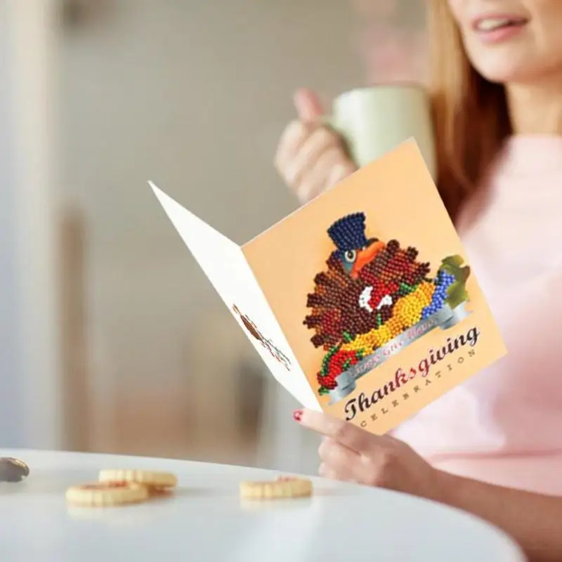 4 шт. 5D DIY дрель Алмазная картина поздравительные открытки День благодарения вечерние подарки открытки ремесло DIY Детский фестиваль поздравительные открытки